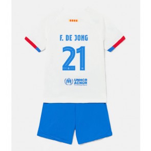Barcelona Frenkie de Jong #21 Gostujuci Dres za Dječji 2023-24 Kratak Rukavima (+ kratke hlače)